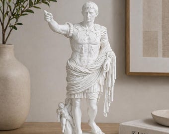 Augustus of Prima Porta Statue, Roman Emperor Sculpture, Ancient Rome Art Figurine, Classical History Decor, 3D Printed Collectible Gift