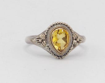 Mooie zilveren ring met citrien