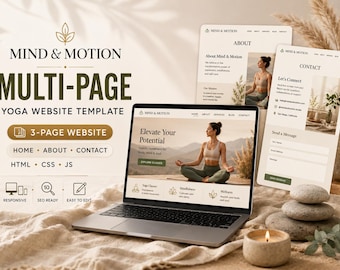Yoga Website Template - Wellness Studio Site for Pilates & Meditation Teachers - Responsive Multi Page HTML Design - Easy to Edit