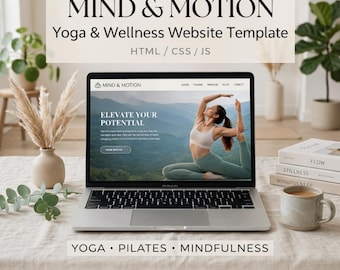 Yoga website template - Wellness en coaching website - Mindfulness bedrijfswebsite - Modern responsief ontwerp - HTML template met 6 pagina's