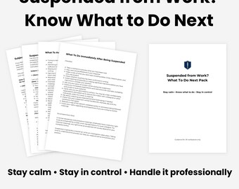 Suspended From Work? Employee Guide UK | What To Say, What To Do Next, Suspension Help PDF