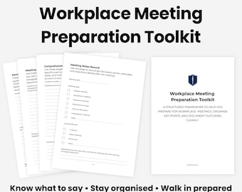 Workplace Meeting Preparation Toolkit | What to Say, Meeting Notes, Evidence Organiser, Disciplinary & Grievance Prep Printable PDF