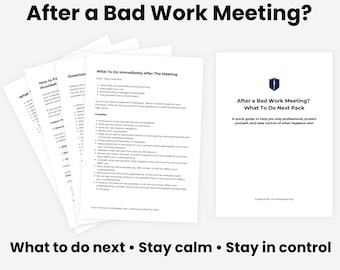 After a Bad Work Meeting? | Workplace Help UK | Meeting Follow-Up Templates | Employee Support PDF