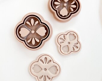 Portugese tile embossed - clay cutter - polymerclay cutter - fimo clay - clay earrings