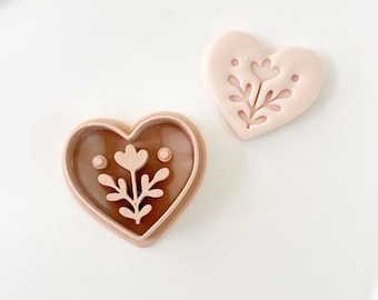 heart Christmas folklore clay cutter - polymerclay - jewelry tool - claytool - Christmas cutter