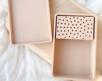 Powder Container For Polymer Clay - Cornstarch Storage Box With Removable Grate