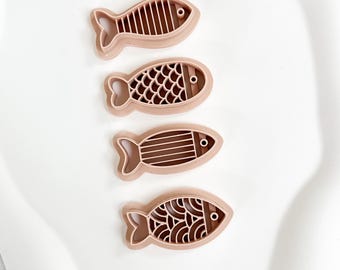 set of 4 fish clay cutters - polymerclay - polymer earrings - Fish cutter - DIY - claytools