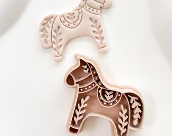 christmas nordic horse claycutter - ornament  - polymerclay cutter - folklore cutter - claytool - jewelry cutter
