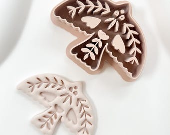 Vogelsteker - folklore - kerstmis - polymeerklei uitsteker - klei - keramiek - oorbellenstekkers - matisse - bloemen - uitsteker - kleigereedschap