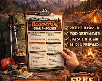 Backpacking Gear Checklist | Hiking Trip Planner (Digital Download)