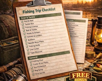 Fishing Trip Checklist Printable – Packing, Gear, Planner (PDF)