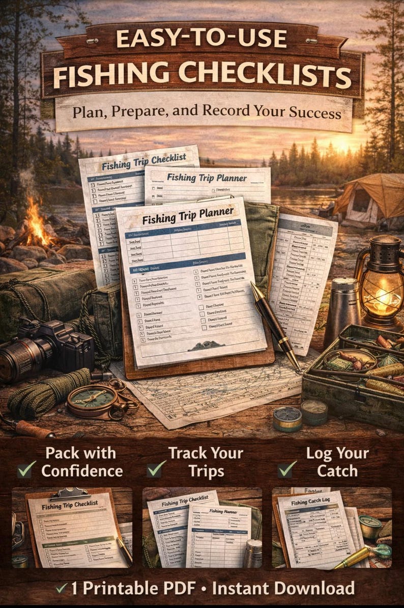 Fishing Packing List Printable – Complete Fishing Gear Checklist for ...