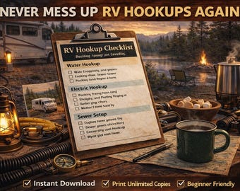 RV Hookup Checklist | Step-by-Step Campsite Setup Guide (PDF)
