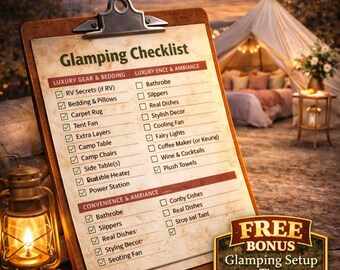 Couples Glamping Checklist | Luxury Camping Packing List (Printable PDF)
