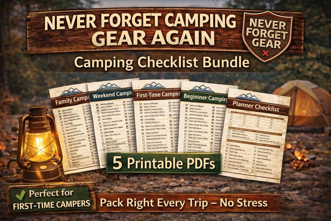Camping Checklist Bundle | Family, Weekend, Beginner Planner (printable