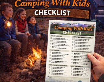 Family Camping Checklist | Kids Outdoor Trip Planner (Digital Download)
