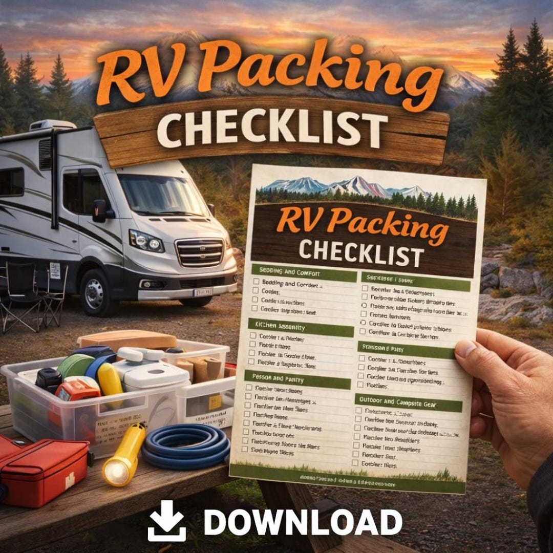 RV Packing Checklist for Renters | Printable Camper Trip Planner (PDF ...