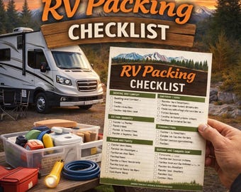RV Packing Checklist for Renters | Printable Camper Trip Planner (PDF)