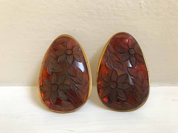 Bakelite Vintage Prystal Tea Swirl Faux Tortoisesh