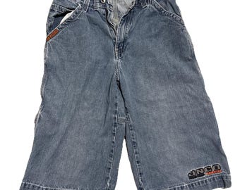Pantalones cortos vaqueros JNCO Denim 30-27 Y2K Grunge Baggy Skater Jorts Clean