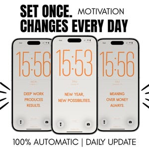 Automatic Daily Lock Screen for iPhone (365 Wallpapers - Cosmic - Motivation) | Changes Every Day | Easy 2 Min Setup with Shortcuts