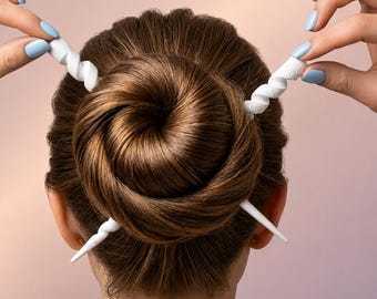 Spiral Hair Stick Elegant Bun Holder Hair Pin Lightweight Updo Accessory Pair