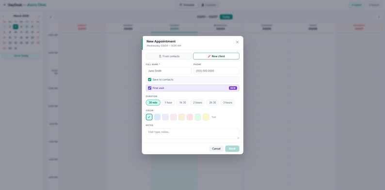 View Appointments Html Appointment Scheduler for Small Business, Offline HTML Planner, Client ...