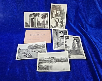 Lehnert & Landrock rppc Upper-Egypt Karnak set of 6 black white with packet