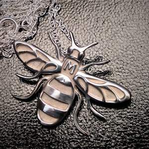 Manchester Bee 925 silver pendant / necklace with 18 inch 925 chain Made in Manchester