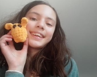 Crocheted Yellow Puppy Plush Toy – Handmade Amigurumi Pet