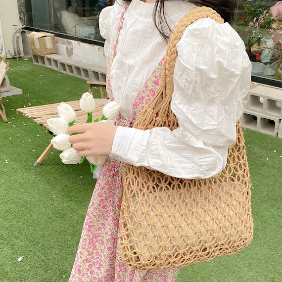 Women Crochet Shoulder Bags, Hollow-out Knitting … - image 1