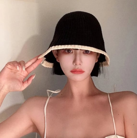 Summer Knitted Bucket Hat, Breathable Women Men F… - image 1