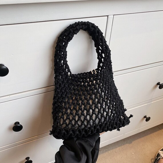 Women Crochet Shoulder Bags, Hollow-out Knitting … - image 3