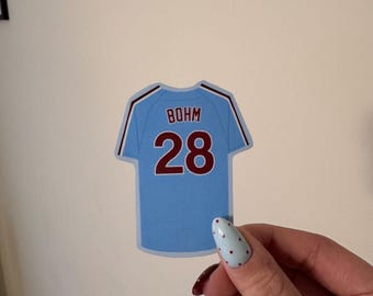 Sticker Alec Bohm Phillies | Glanzende vinylsticker | Cadeau honkbalfan Philadelphia