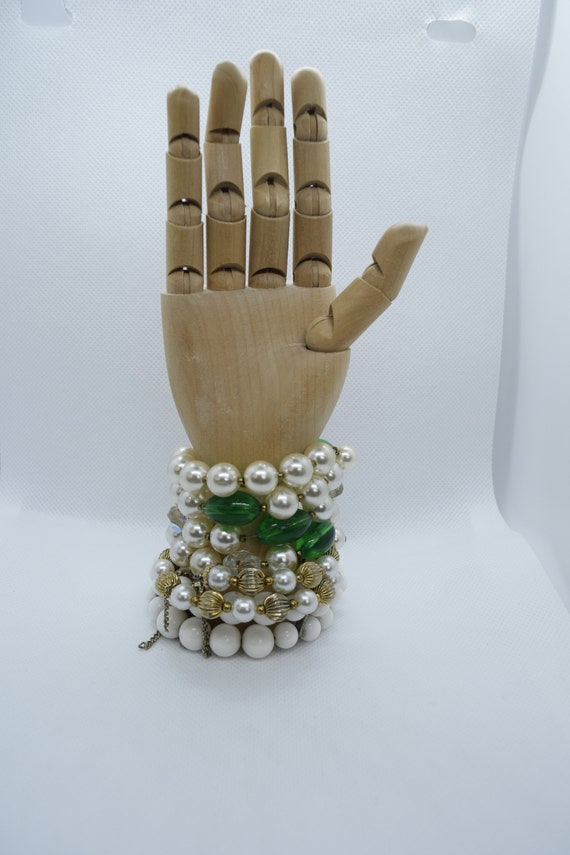 Set of three spiral beaded bracelets, beaded brac… - image 2