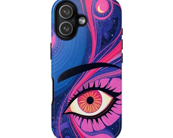 Funda resistente para teléfono con ilustración del Ojo Cósmico / Funda de ciencia ficción para teléfono - Acabado mate o brillante