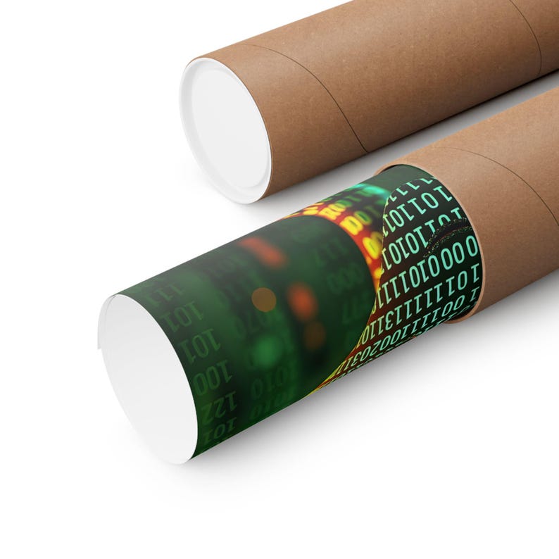 Binary Code Alien Poster | Sci-Fi Space Tech Wall Art Print - Prints ship rolled