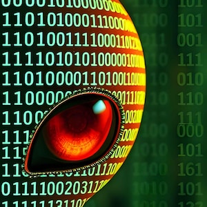 Binary Code Alien Poster | Sci-Fi Space Tech Wall Art Print - Closeup
