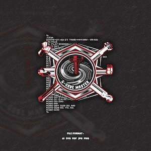 Machiniste CNC G Code Master - Conception de chemises de programmation CNC - Graphisme d'outils d'usinage - Conception d'atelier de travail des métaux PNG