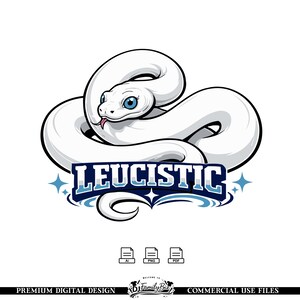 Leucistic Ball Python Snake (SVG) – Cute White Snake Illustration – Reptile Clipart for Shirts Stickers