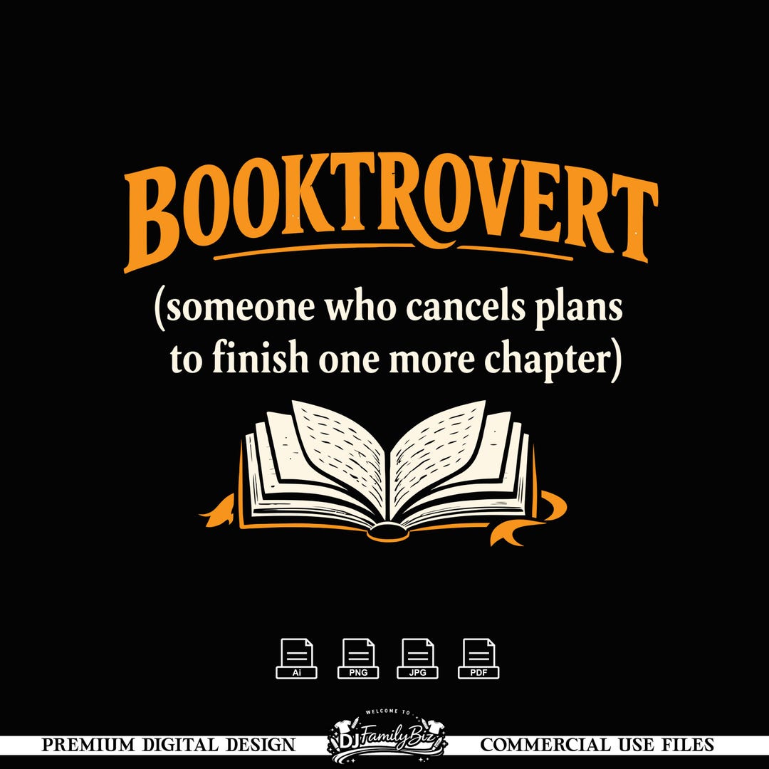 Booktrovert Definition SVG PNG Funny Book Lover Quote Design – Reader ...