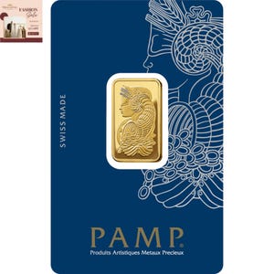 10g Lady Fortuna Gold Bar, 24K .9999 Fine PAMP Suisse Minted Bullion (Sealed Assay)