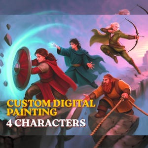 Custom Fantasy RPG Party Art - 4 Character Group Commission