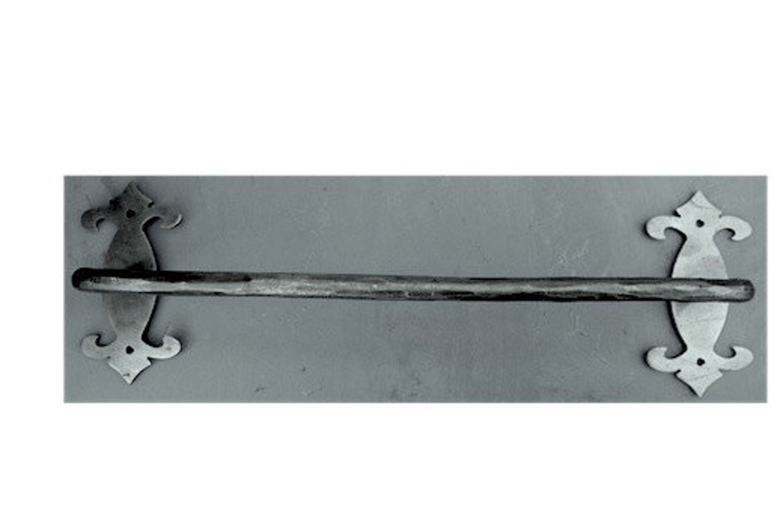 Hand Wrought Iron Decorative Plate Towel Bar Etsy