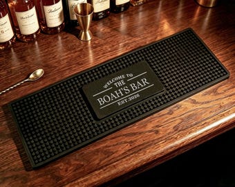 Personalized Bar Mat,Custom Bar Runner,Home Bar Pub Accessories Art,Engraved Silicone Beer Mat