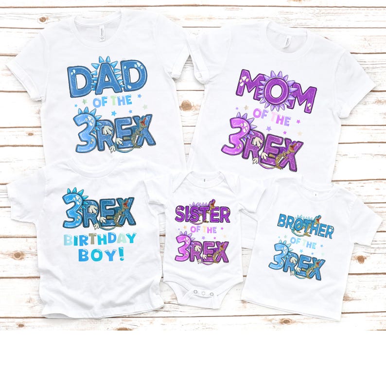 Personalized Birthday Boy 3 Rex, Dinosaur Birthday, 3 Rex Birthday ...