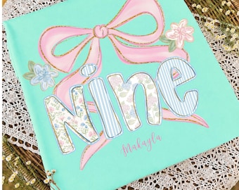 Nine Years Old Birthday T Shirt, 9th Birthday 9 Year Old Birthday Party, Personalized Shirt Custom Name Preppy Gift For Birthday Girl