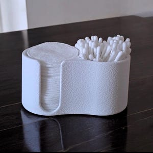 Porta dischetti di cotone e cotton fioc / Organizer minimalista per il trucco da bagno