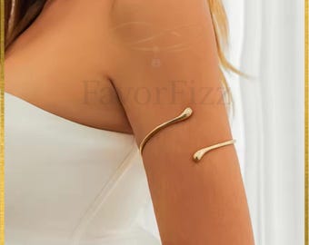 Upper Arm Bracelet for Women, Trendy Geometric Water Drop Shape Bangles Adjustable Women's Jewelry