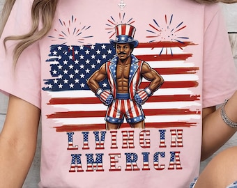 Apollo Creed Leben in Amerika png, Retro USA Kämpfer Png, Patriotisches Boxen Vierter Juli Vintage Amerika Png, Unabhängigkeitstag,